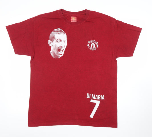 Manchester United Men’s Red Di Maria 7 Graphic T-Shirt Size L
