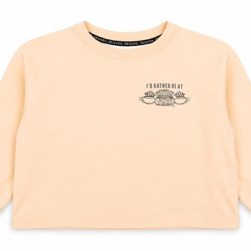 FRIENDS Central Perk Peach Sweatshirt Women S Crew Neck Cotton Blend