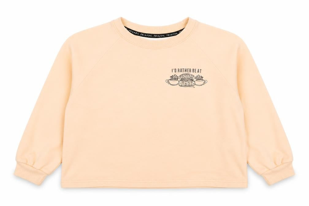 FRIENDS Central Perk Peach Sweatshirt Women S Crew Neck Cotton Blend