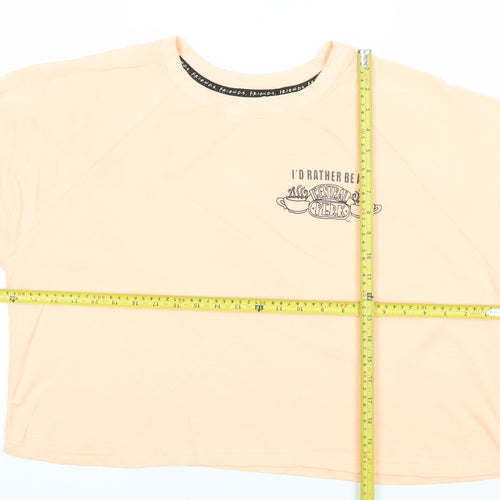 FRIENDS Central Perk Peach Sweatshirt Women S Crew Neck Cotton Blend