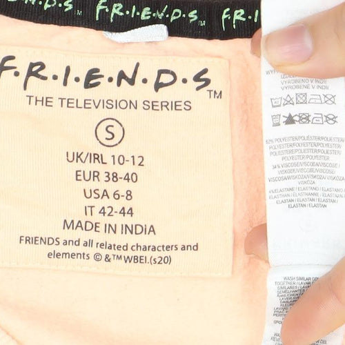 FRIENDS Central Perk Peach Sweatshirt Women S Crew Neck Cotton Blend