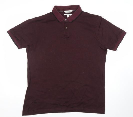 Marks and Spencer Autograph Men's Brown Supima Cotton Polo Shirt L