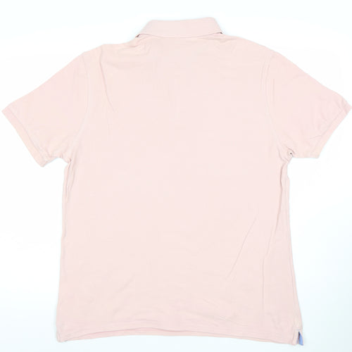 Marks and Spencer Men’s Pink Regular Fit Pure Cotton Polo Shirt L