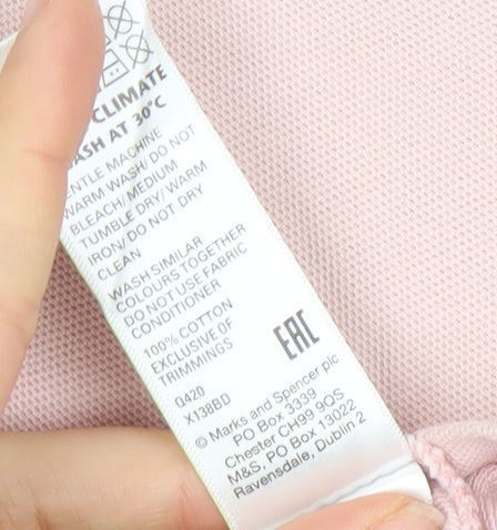 Marks and Spencer Men’s Pink Regular Fit Pure Cotton Polo Shirt L