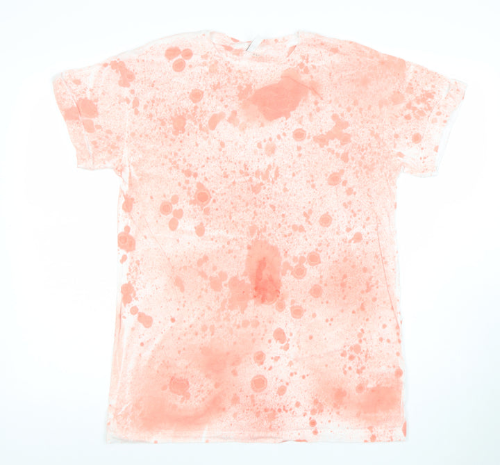 H&M Divided Unisex Orange Tie-Dye Crew Neck Cotton T-Shirt Size S