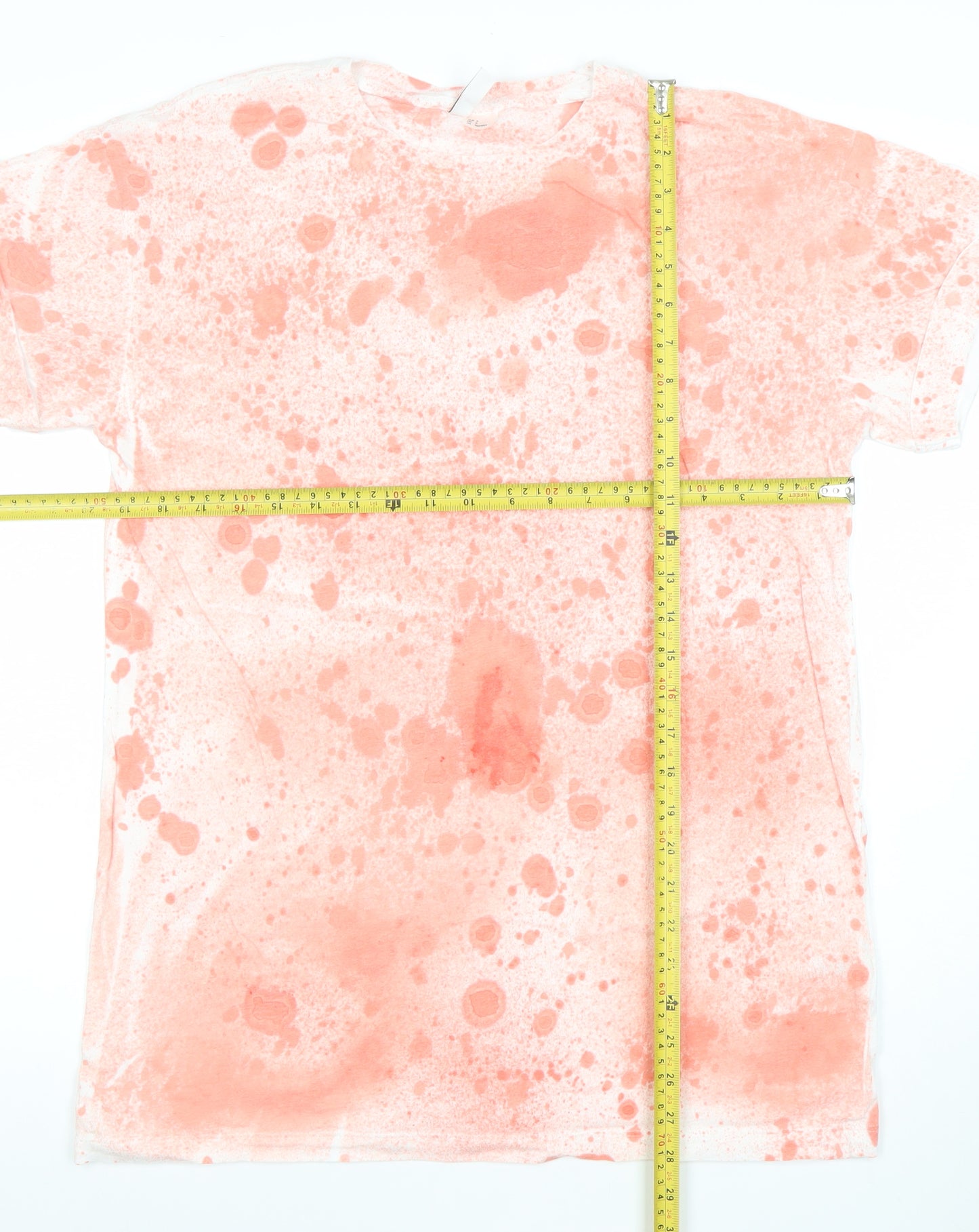 H&M Divided Unisex Orange Tie-Dye Crew Neck Cotton T-Shirt Size S