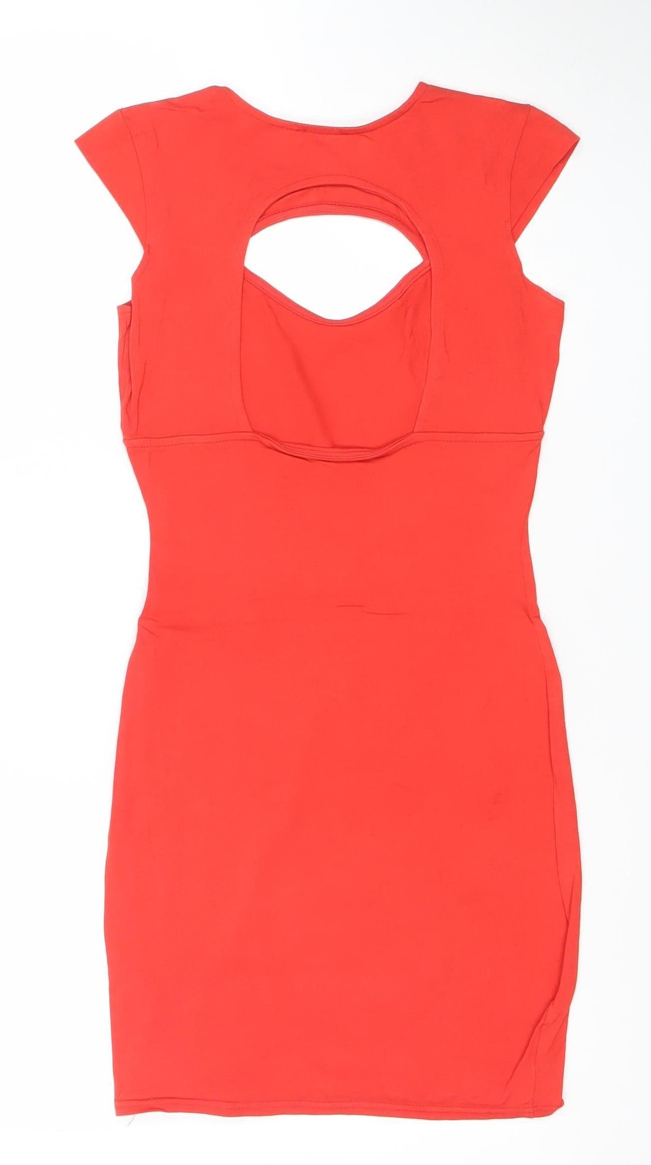 River Island Women's Red Bodycon Cut Out Dress Size 8