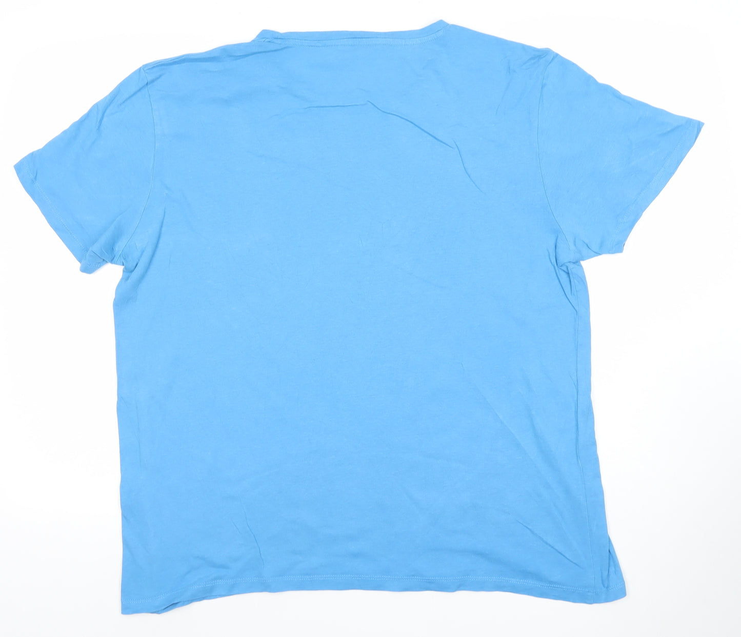 Jack & Jones Men's Blue XL Cotton Graphic Logo T-Shirt