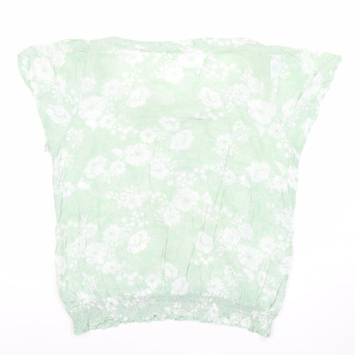 Next Women’s Green Floral Bow Blouse Size 14 Tunic Style
