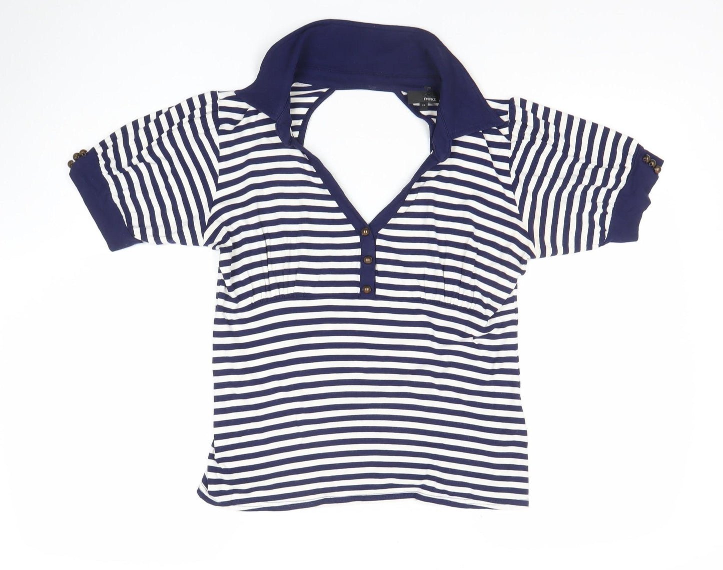 Next Women’s Blue White Striped Viscose Stretch T-Shirt Size 16