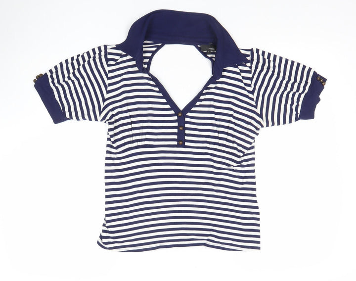 Next Women’s Blue White Striped Viscose Stretch T-Shirt Size 16