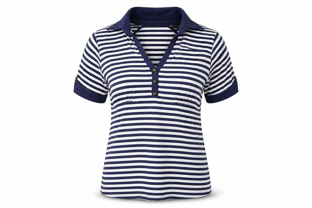 Next Women’s Blue White Striped Viscose Stretch T-Shirt Size 16