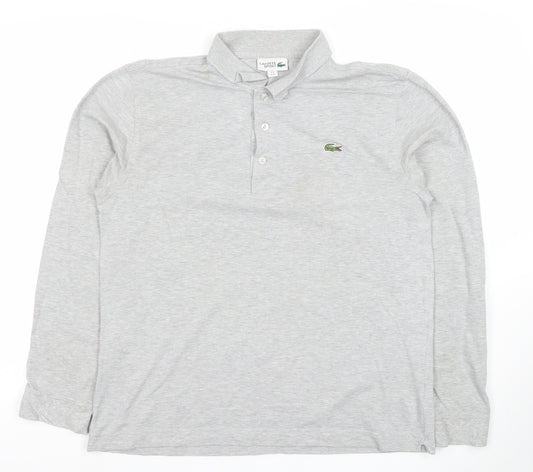 Lacoste Sport Men's Grey Long Sleeve Cotton Polo Shirt M