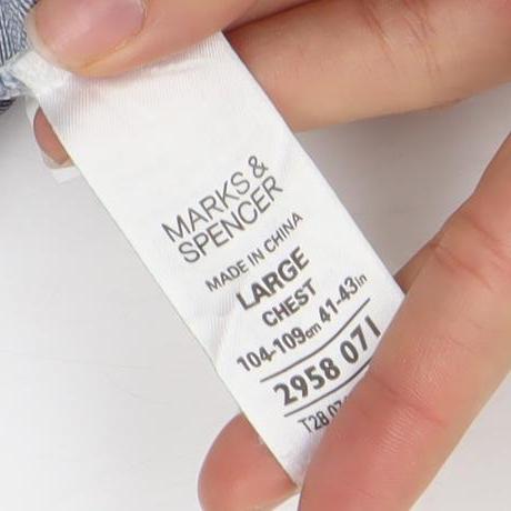 Marks and Spencer Men's Multicoloured Striped Cotton Polo Shirt Size L