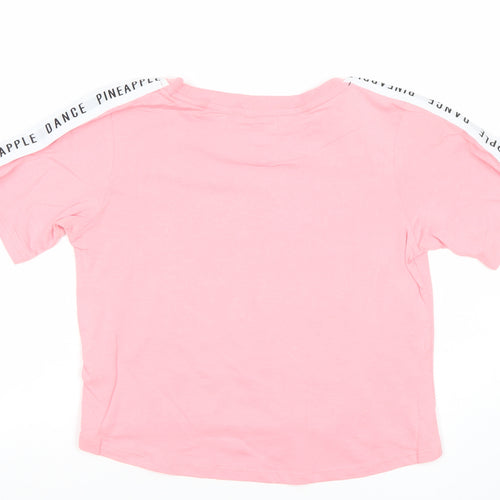 Pineapple Girls Pink Rhinestone Dance Graphic T-Shirt 13 Years