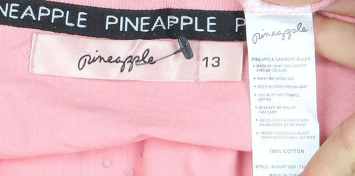 Pineapple Girls Pink Rhinestone Dance Graphic T-Shirt 13 Years