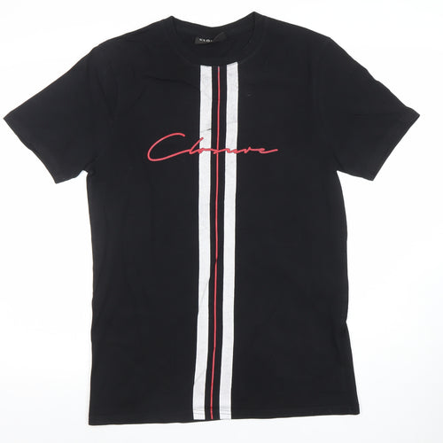 Closure London Men's Black Medium Graphic Stripe T-Shirt