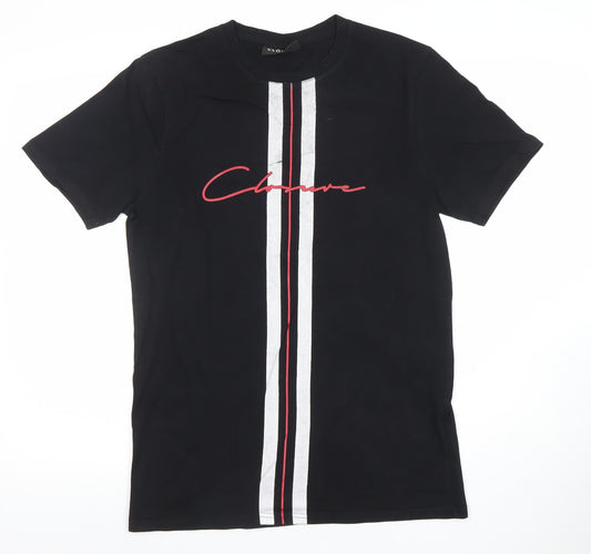 Closure London Men's Black Medium Graphic Stripe T-Shirt