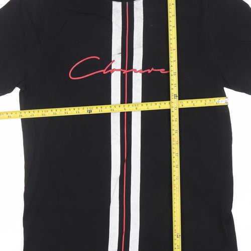 Closure London Men's Black Medium Graphic Stripe T-Shirt