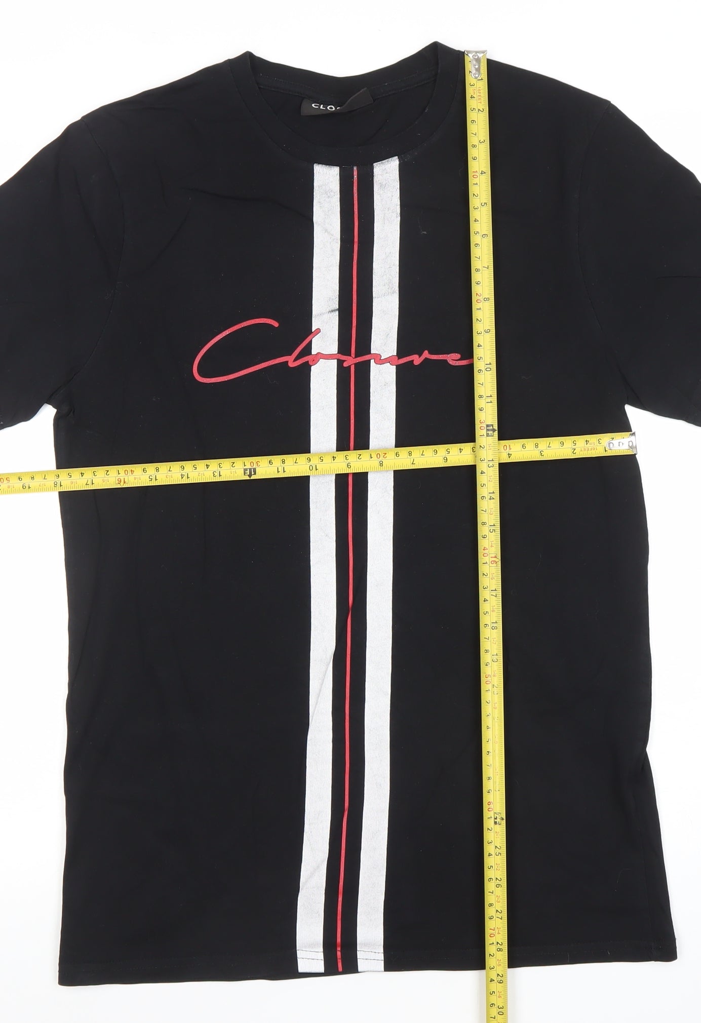 Closure London Men's Black Medium Graphic Stripe T-Shirt