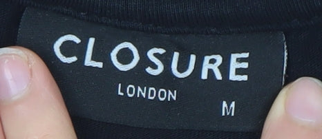 Closure London Men's Black Medium Graphic Stripe T-Shirt