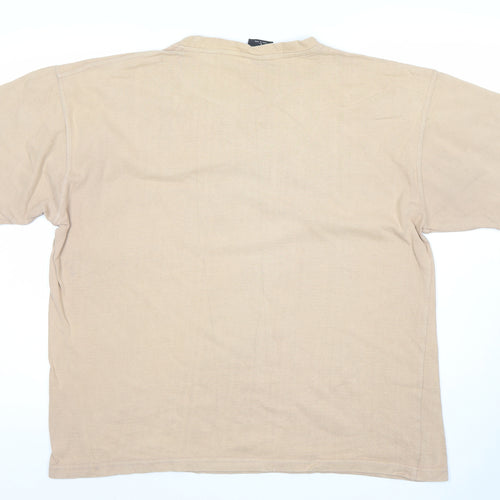 New Zealand Spirit Men's Beige Cotton Crew Neck Short Sleeve T-Shirt L