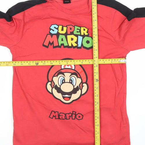 George Boys Red Super Mario Long Sleeve Graphic T-Shirt 10-11 Years