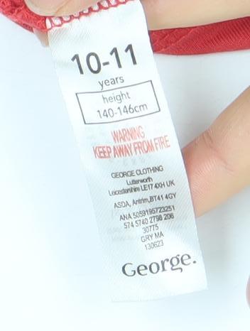 George Boys Red Super Mario Long Sleeve Graphic T-Shirt 10-11 Years