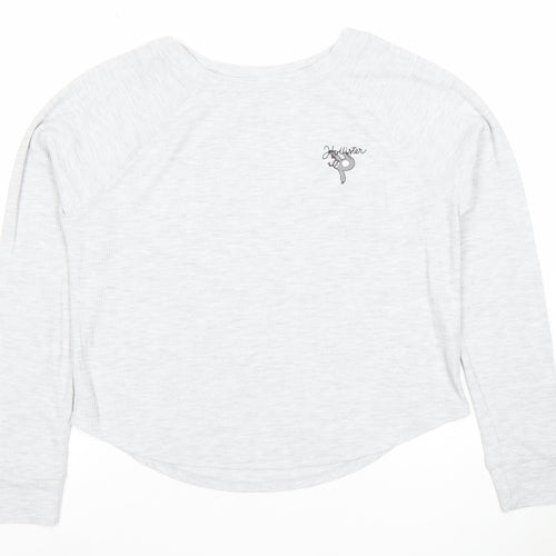 Hollister Womens Grey Long Sleeve Lounge Top XS Regular Fit