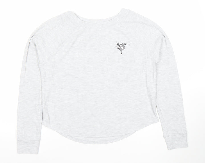 Hollister Womens Grey Long Sleeve Lounge Top XS Regular Fit