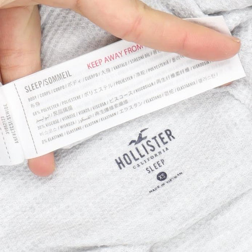Hollister Womens Grey Long Sleeve Lounge Top XS Regular Fit