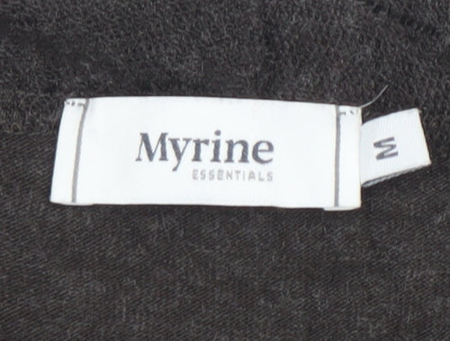 Myrine Essentials Women Brown Knit Wrap Dress M Long Sleeve