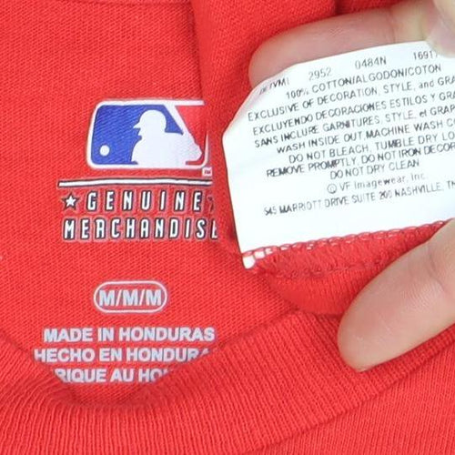 Genuine MLB Red Sox Men's Red Cotton T-Shirt M Short Sleeve Classic Fit