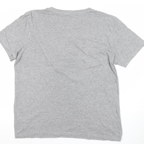 Jack & Jones Men's Grey XL Graphic Print Cotton T-Shirt