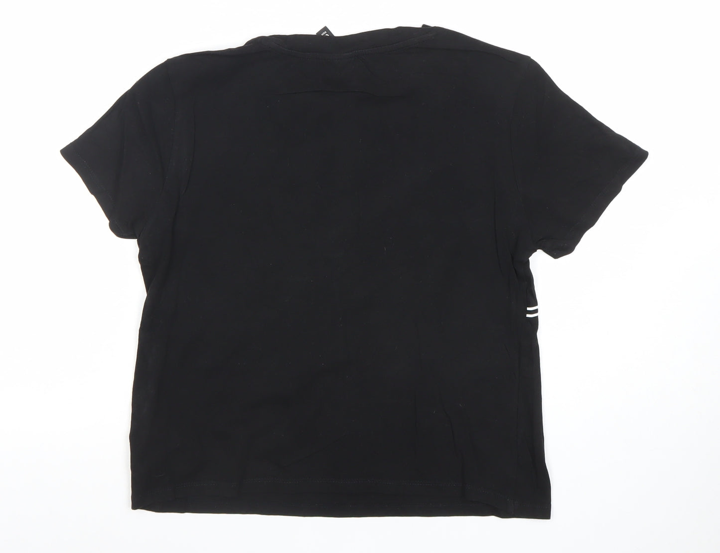 H&M Divided Women's Black NASA Print T-Shirt XS Cotton