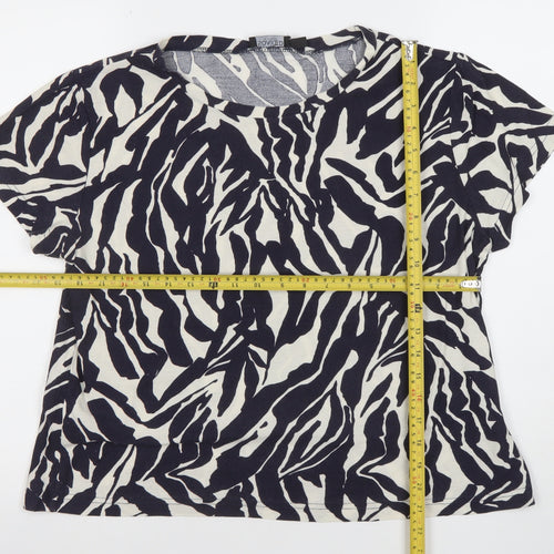 Soaked In Luxury Women's Black Animal Print Cotton T-Shirt L