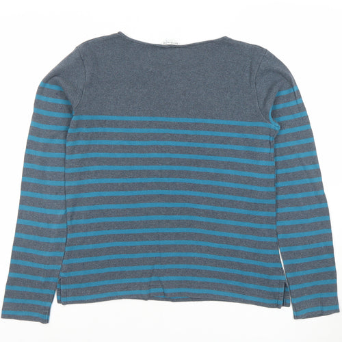 Kettlewell Women's Blue Striped Cotton Long Sleeve T-Shirt Size S