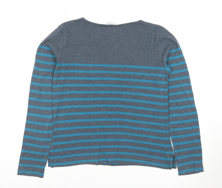 Kettlewell Women's Blue Striped Cotton Long Sleeve T-Shirt Size S