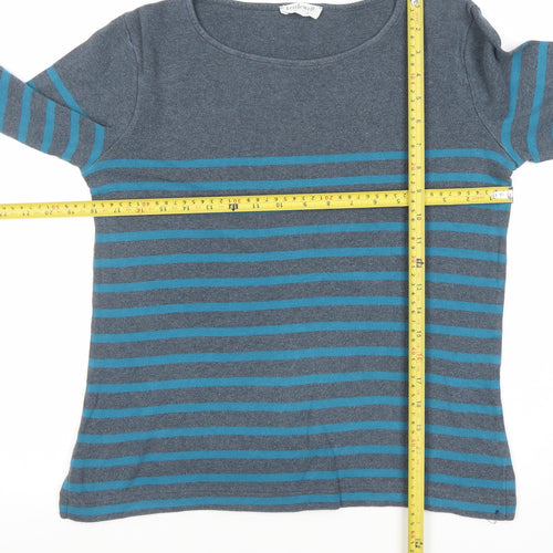 Kettlewell Women's Blue Striped Cotton Long Sleeve T-Shirt Size S