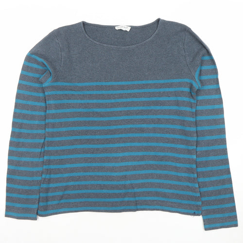Kettlewell Women's Blue Striped Cotton Long Sleeve T-Shirt Size S