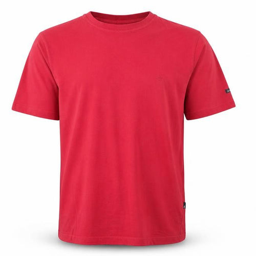 Atlantic Mens Red Crew Neck Short Sleeve Cotton T-Shirt M Regular Fit
