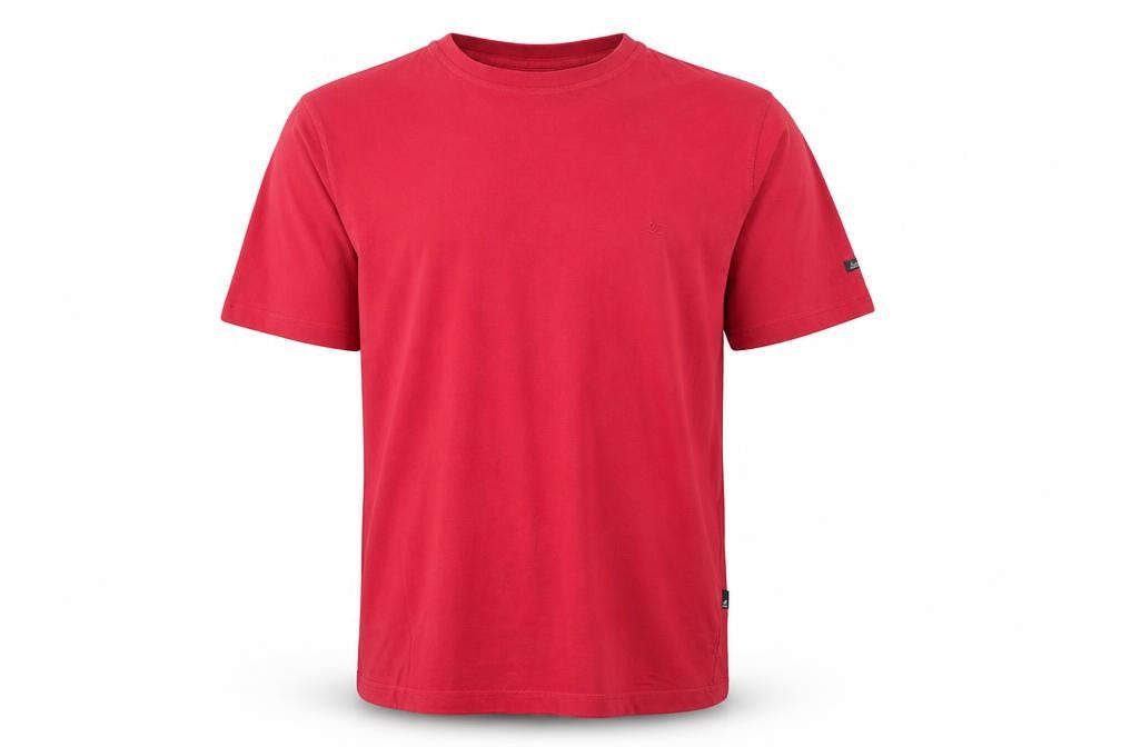 Atlantic Mens Red Crew Neck Short Sleeve Cotton T-Shirt M Regular Fit