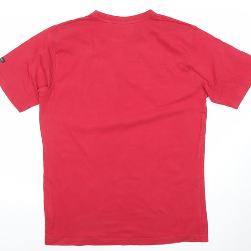 Atlantic Mens Red Crew Neck Short Sleeve Cotton T-Shirt M Regular Fit