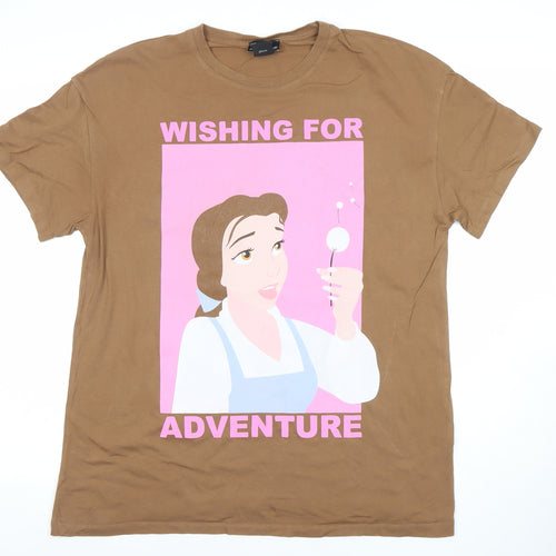 Bershka Women’s Brown Disney Adventure T-Shirt XS