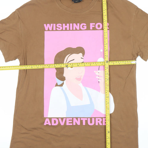 Bershka Women’s Brown Disney Adventure T-Shirt XS