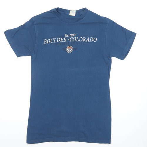 Delta Pro Weight Men's Blue Boulder Colorado Cotton T-Shirt Size S