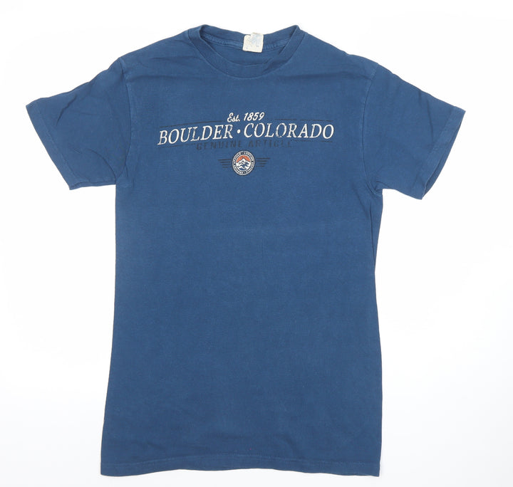 Delta Pro Weight Men's Blue Boulder Colorado Cotton T-Shirt Size S