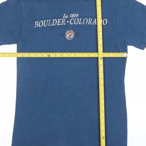 Delta Pro Weight Men's Blue Boulder Colorado Cotton T-Shirt Size S