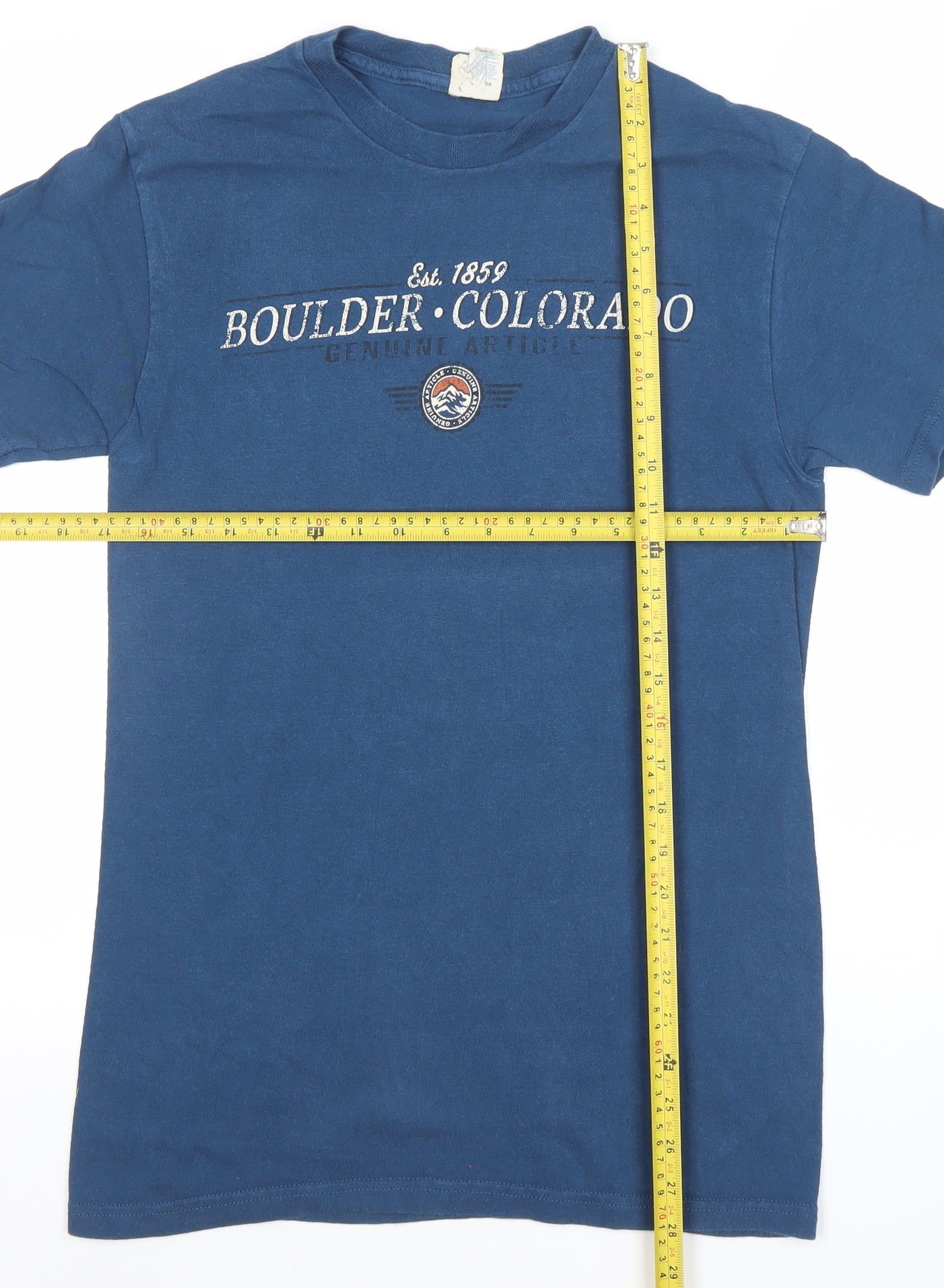 Delta Pro Weight Men's Blue Boulder Colorado Cotton T-Shirt Size S