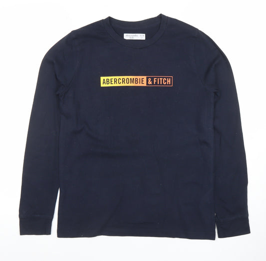 Abercrombie Kids Boys Black Long Sleeve Logo T-Shirt 13-14 Years